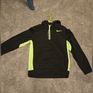 Nike Black Hoodie with Neon Green Details